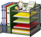 Marbrasse Desk Organizer with File Holder, 5-Tier Paper Letter Tray Organizer by Marbrasse