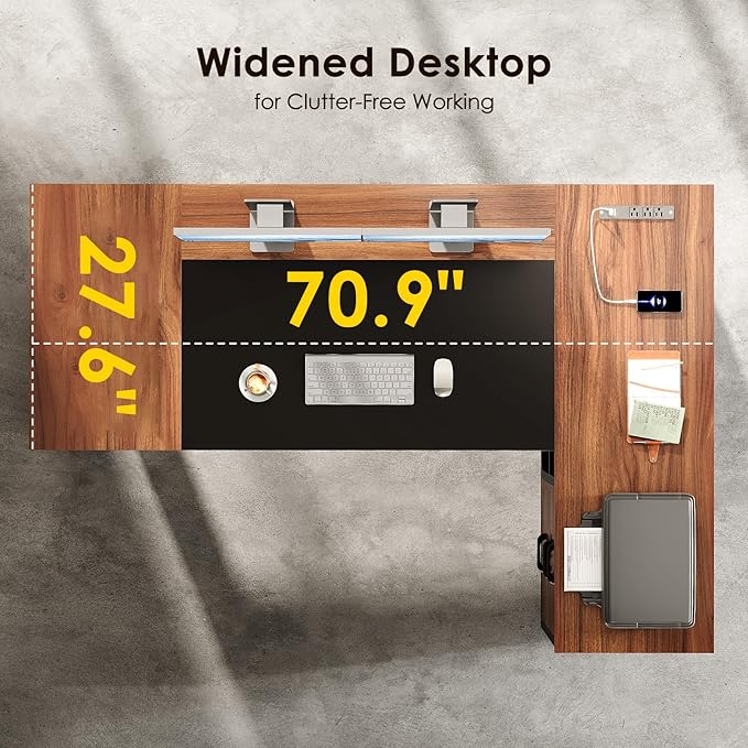 AODK 71 Inch Executive Desk, L Shaped Desk - Image 6