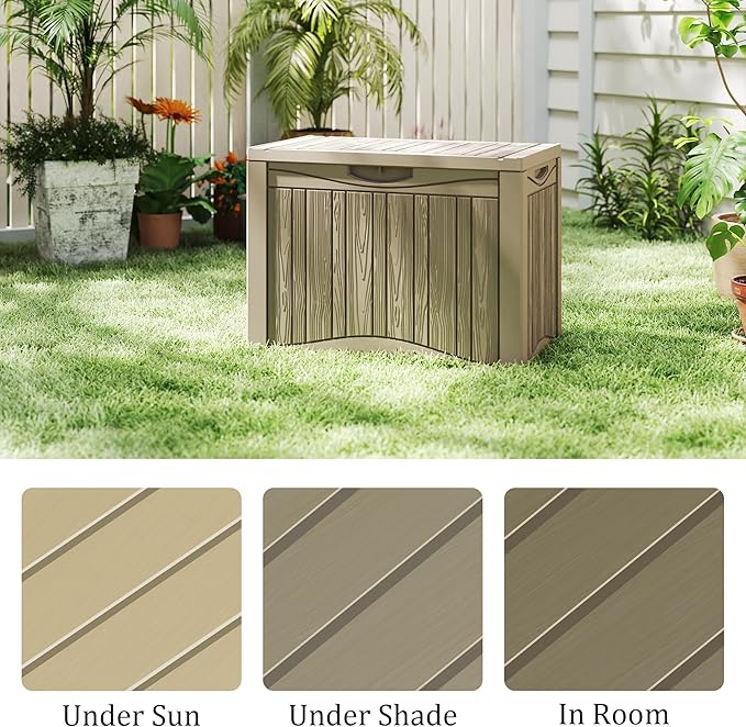 Decksplore 50 Gallon Outdoor Storage Box Waterproof Lockable Resin Deck Box - Image 8