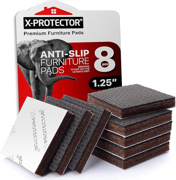 Non Slip Furniture Pads 8 pcs 1 1/4" X-Protector by X-Protector