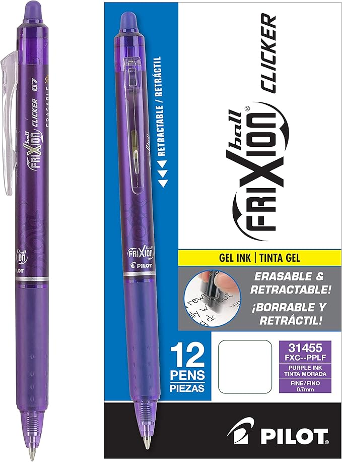 Pilot FriXion Clicker Erasable Gel Pens, Fine Point, Smooth Writing Pens by PilotCorporationofAmerica