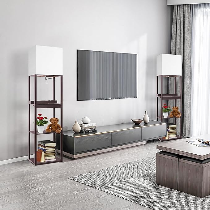 RUNTOP Floor Lamp with Shelves, Modern Standing Lamp with Wireless Charger - Image 7