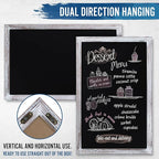 HBCY Creations 11" x 17" Whitewash Solid Wood Frame Wall Chalkboard, Magnetic - Image 3