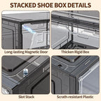 TOFWOF 6 Pack XX Large Shoe Organizer, Heavy-Duty Hard Thicken Plastic Clear - Image 4