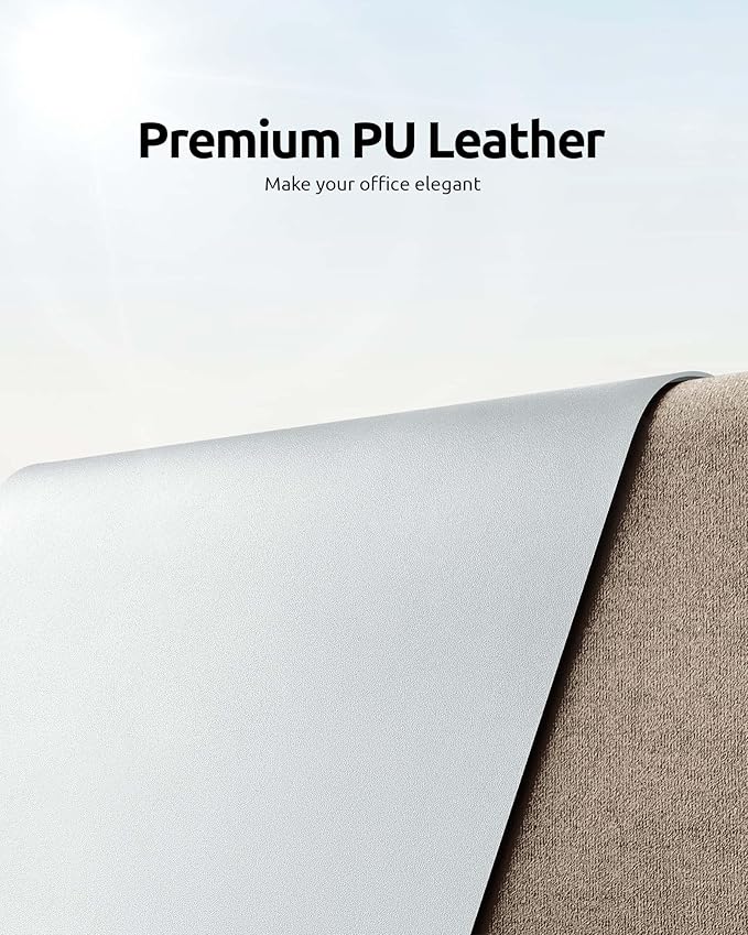 YSAGi Leather Desk Pad Protector, Office Desk Mat, Large Mouse Pad, Non-Slip PU - Image 2
