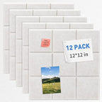 Smarpau Cork Board 48"X36", 12 Pack Nine-Grid Felt Bulletin Boards, Small Pin by Smarpau