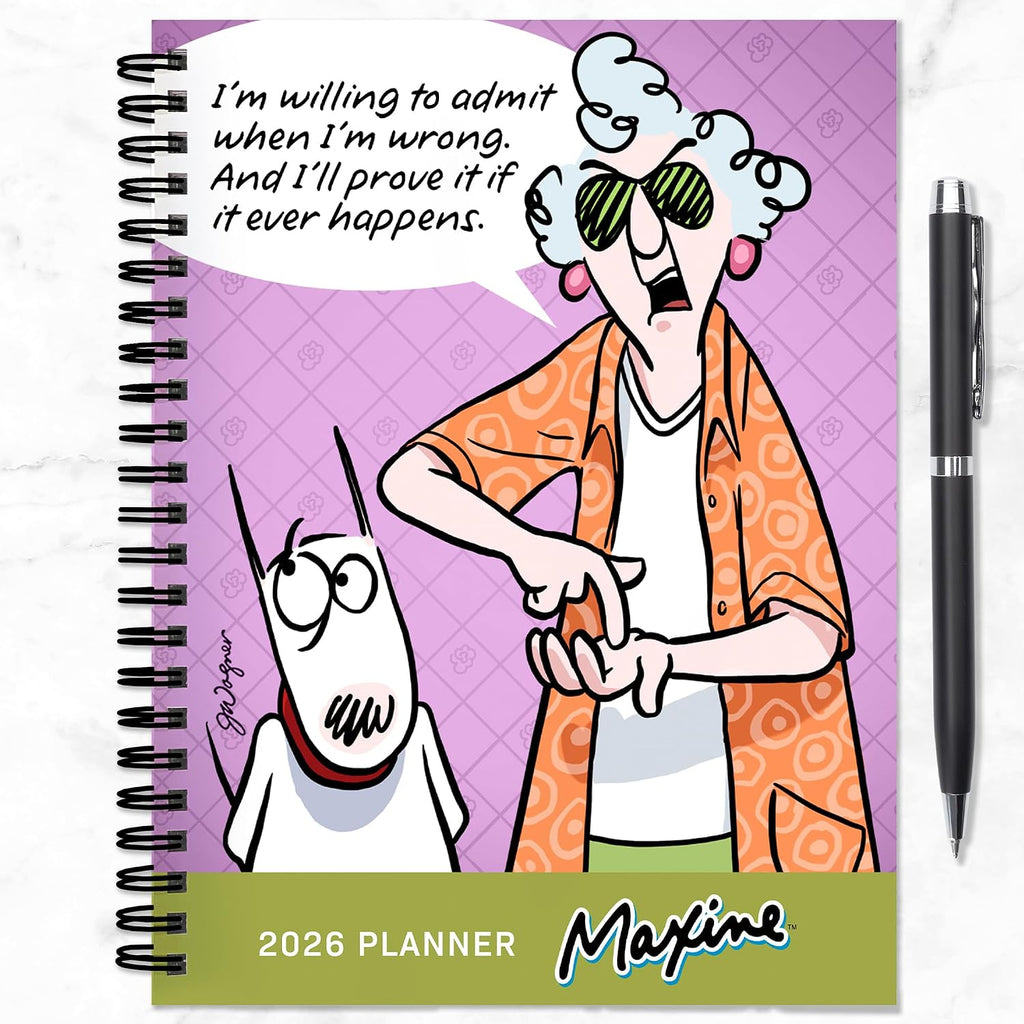TF Publishing 2026 Maxine Medium Weekly Monthly Planner with 12-Month Calendar Grid, Goals and Task Trackers - Weekly Schedule Planner w/Priority List Section and Stickers - 6.5in x 8in