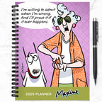 TF Publishing 2026 Maxine Medium Weekly Monthly Planner with 12-Month Calendar Grid, Goals and Task Trackers - Weekly Schedule Planner w/Priority List Section and Stickers - 6.5in x 8in