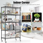 Himimi 5-Tier Storage Shelf Wire Shelving Unit on Wheels Heavy Duty Metal - Image 7