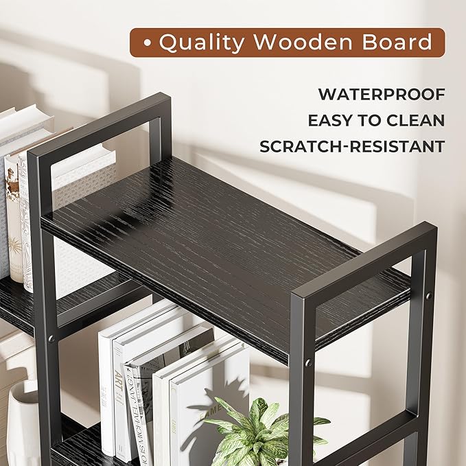 SUPERJARE Triple 6 Tier Bookshelf, Bookcase - Image 4