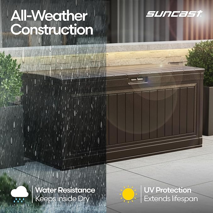Suncast 80-Gal. Waterproof Resin Large Outdoor Patio Deck Box - Image 4