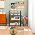 HCHQHS Bookshelf, 4-Tier Industrial Bookcase, Rustic Open Book Shelf, - Image 5