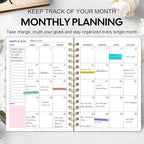 Undated Weekly and Monthly Planner – 12-Month To Do List Notebook Organizer - Image 2