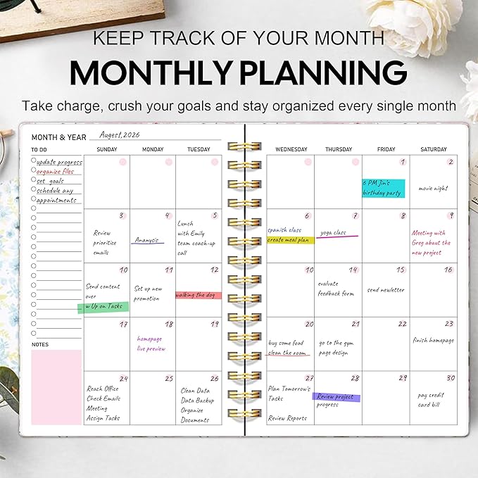 Undated Weekly and Monthly Planner – 12-Month To Do List Notebook Organizer - Image 2