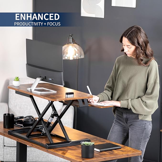 VIVO 28 inch Desk Converter, K Series, Height Adjustable Sit to Stand Riser - Image 4