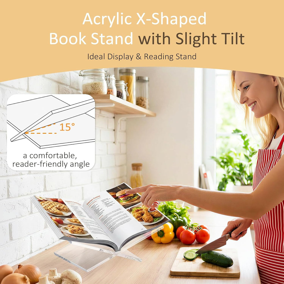 Acrylic Book Stand for Display, Large Book Holder 12.2"x9"x5.1&quot...