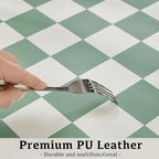 Ohocut Checkered Desk Mat, Large Cute Aesthetic Retro PU Leather Computer - Image 5