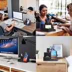 TopMade Wireless Charger with Desk Nightstand Organizer, PU Leather Pen Pencil - Image 6