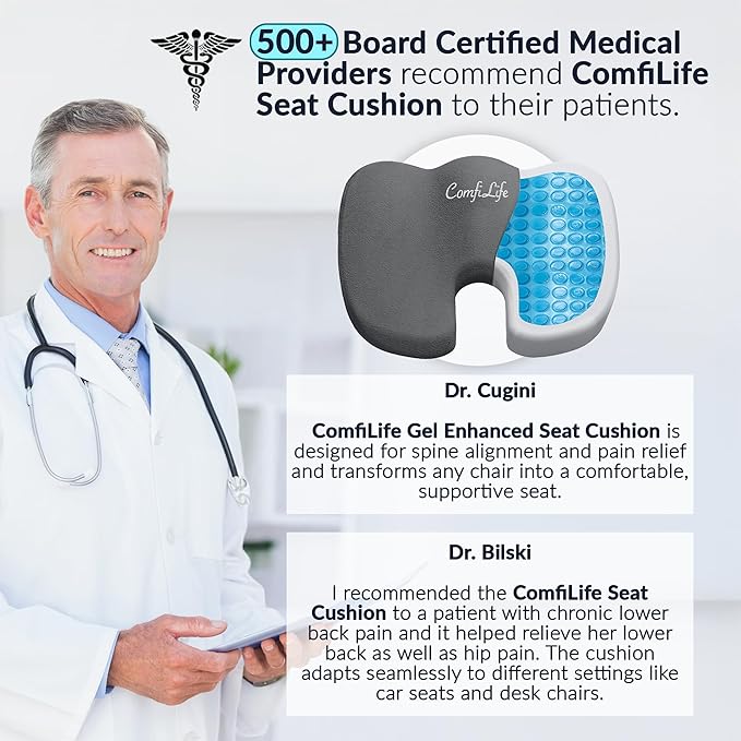 ComfiLife Premium Gel & Memory Foam Seat Cushion – Doctor Recommended Office - Image 3