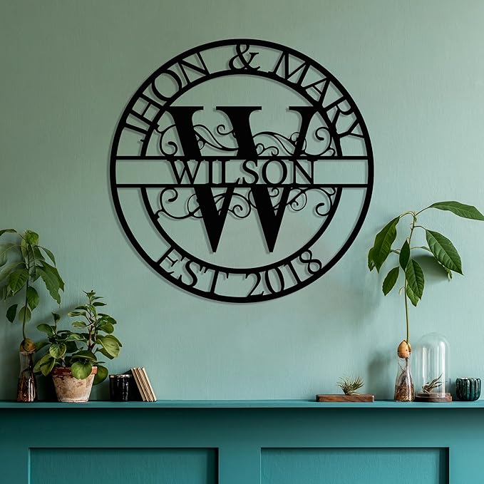 Personalized Metal Name Signs, Split Letter Monogram Wall Decor, Custom Last - Image 7