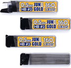 June Gold 640 Pieces, 0.5 mm HB #2 Lead Refills, 160 Pieces Per Dispenser by JuneGold