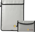 2 Pcs Fireproof Waterproof Document Bag – Fire & Waterproof Money Pouchfor by Unknown