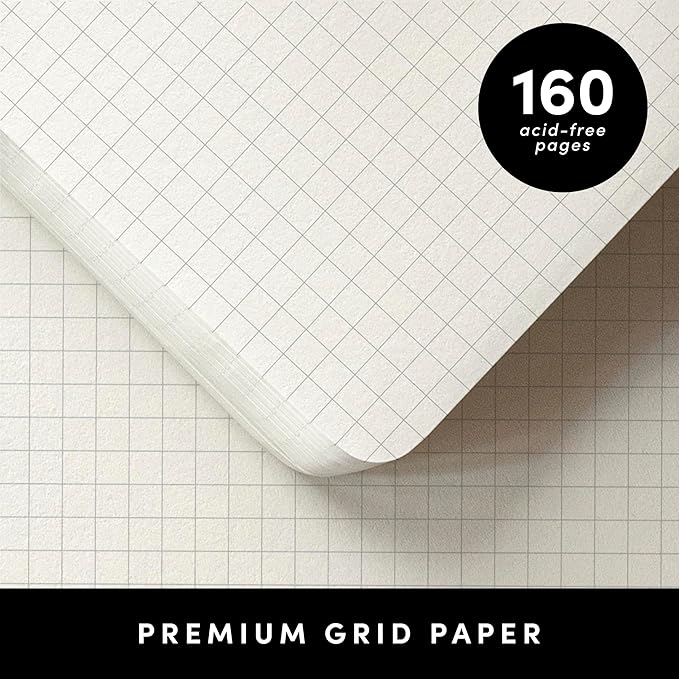 PAPERAGE Graph Paper Journal Notebook, 160 Pages, Medium 5.6 in x 8 in - Image 4