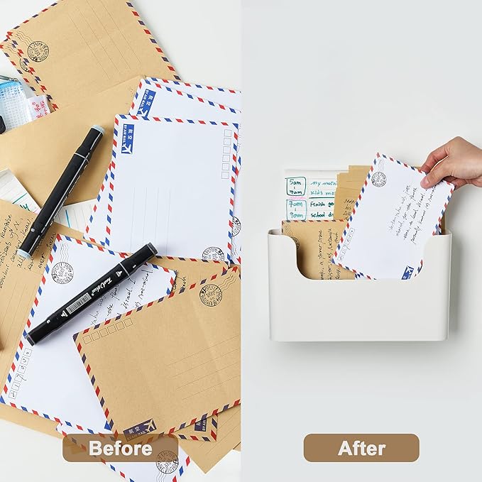 YOHOM No Drilling File Holder Wall Mails Magazines Organizer Adhesive Door Mount - Image 3