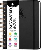 Clever Fox Password Book Spiral – Mini Internet Address & Password Organizer by CleverFox