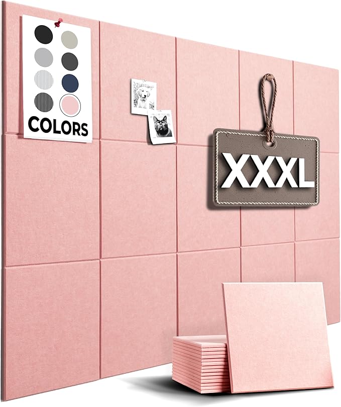 Vision Board - Cork Board for Walls, Felt Bulletin Board, Large Corkboard by WallHero