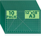 CLOYAN Cutting Mat 12"x18", 10 Pack Double-Sided 5-Ply Self Healing Sewing by CLOYAN