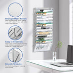 EasyPAG Wall File Organizer for Office 14 Pocket Mesh Wall Mounted Paper - Image 3