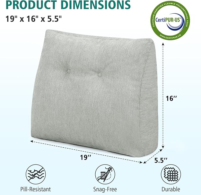 TANYOO Back Support Pillow for Recliner Soft Dual Layer Lumbar Support Pillow - Image 6