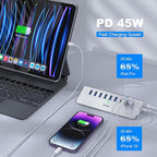 Powered USB Hub 10Gbps, intpw 9-Port USB 3.2 Hub, USB C Hub - Image 4
