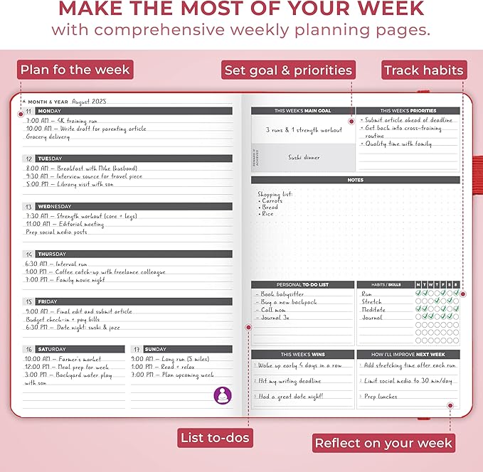 Clever Fox Planner Large – Undated Weekly & Monthly Planner - Image 6