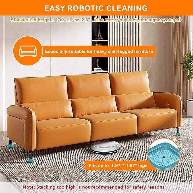 shouwuhho 4 Pack Furniture Risers Adjustable Bed Risers Heavy Duty Lifts Height - Image 3