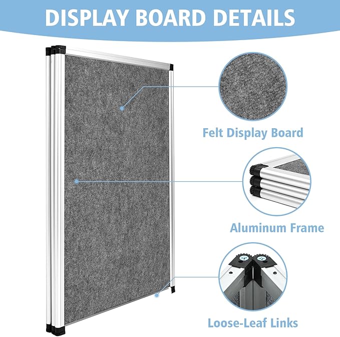 Nisorpa 3+1 Panel Trade Show Presentation Board 70.8 x 35.4 in Desktop Tri Fold - Image 4
