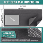 K KNODEL Felt Desk Mat, Large Desk Pad Protector, Office Computer Desk Mat - Image 3