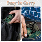 BWEGRHE Slim Credit Card Holder, Art Leaf RFID Blocking Metal Wallet - Image 7