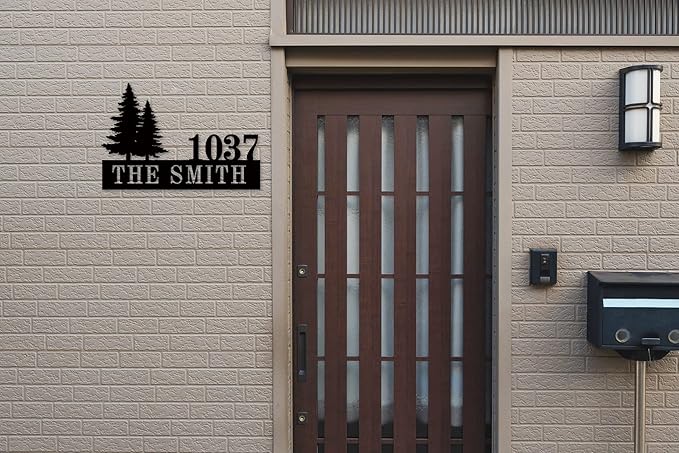 Personalized Pine Trees House Number Metal Sign Custom Address Metal Signs - Image 8
