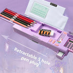 Pop Up Multifunction Pencil Case, Cute Cartoon Pen Box Organizer Stationery - Image 2