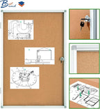 BEST BOARD Pinboard Enclosed Bulletin Board 36 x 24 Inch Lockable Cork - Image 3