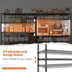REIBII Storage Shelves 45.3''W Wire Shelving Unit 4 Tier Metal Shelves - Image 9