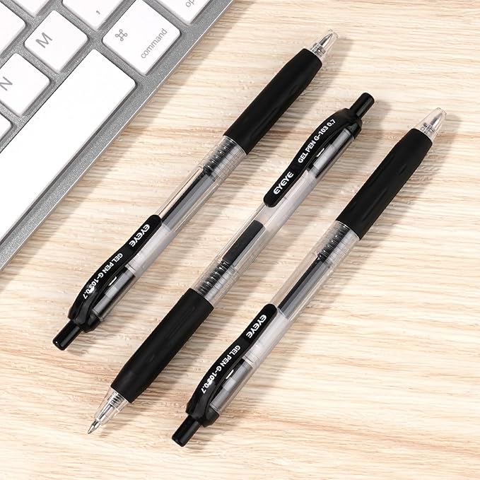 EYEYE G-103 Retractable Gel Pens Black 0.7mm, 50 Pack Medium Point Gel Ink Pens - Image 6