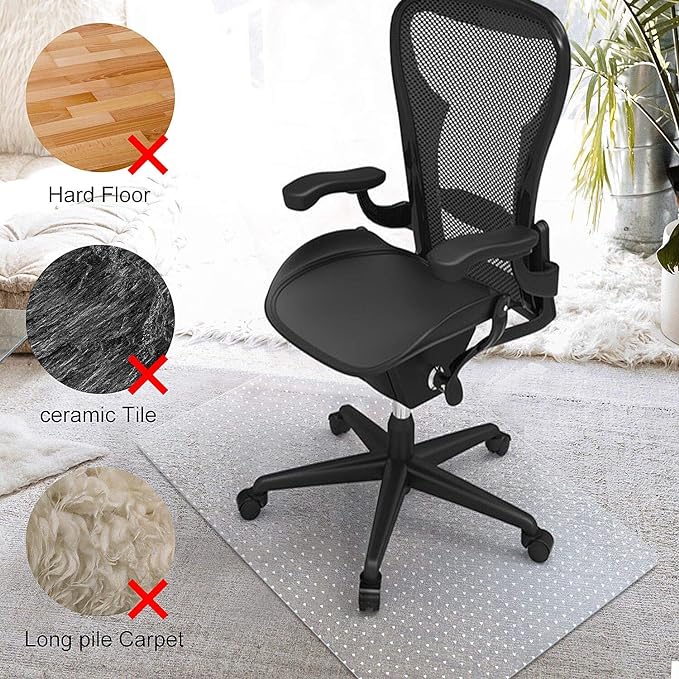 Kuyal Desk Chair Mat for Carpet, Office and Home, Easy Glide, Protects Floors - Image 6