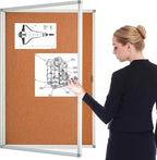 BIBOC EnclosedCork Bulletin Board 36x24 inch Lockable Cork Noticeboard Display - Image 4