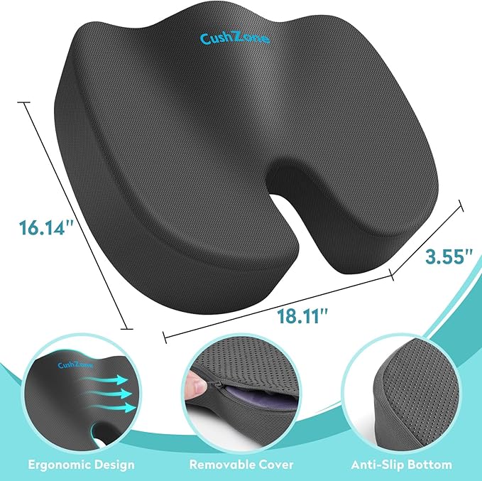 Office Chair Seat Cushion, Cooling Gel Enhanced Memory Foam Cushion - Image 3