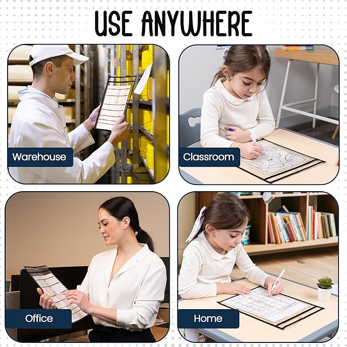 Essex Wares - 10 Pack, Job Ticket Holders, Reusable & Easy Erase Plastic - Image 5