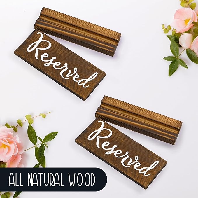 Darware Wooden Reserved Signs for Tables; Rustic Real Table Signs - Image 7
