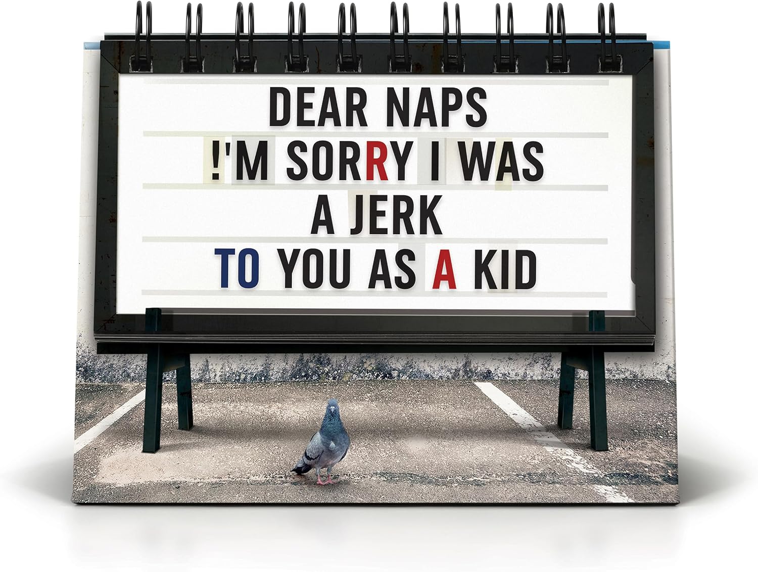 Genuine Fred Daily Marquee Desktop Flipchart, 52 Witty Signs, Fun & Functional Desk Accessories for Home or Office, Funny Gift for Coworkers, Office Gifts
